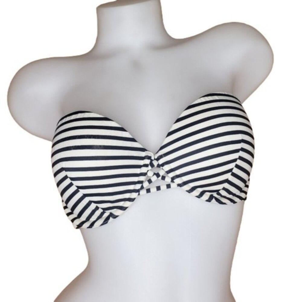 VICTORIA'S SECRET BLACK & WHITE BIKINI TOP 34D